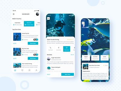 Scuba Diving App UI Design