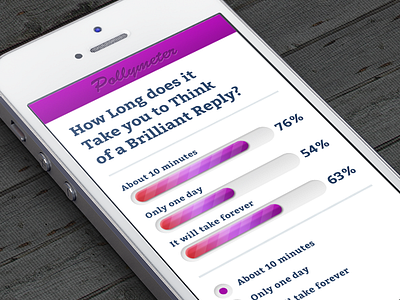 Poll Concept "Pollymeter" app iphone pink poll pollymeter progress bar purple slider