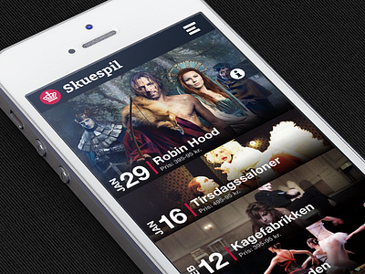 Danish Royal Theatre App app datestamp design flat interface ios iphone menu mobile theatre ui