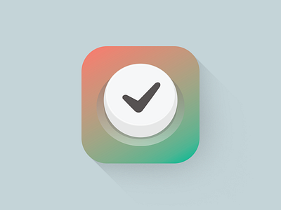 Secret App icon app button clean coral flat gradient green icon ios7 logo simple to do