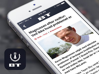 BT F1 App app app icon application car f1 flat icon iphone laurels minimal mobile race