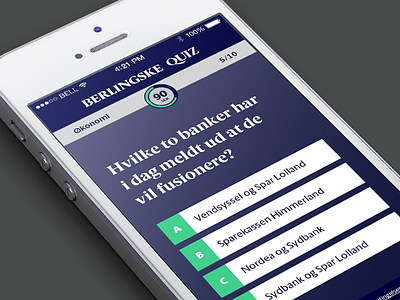 Berlingske Quiz berlingske design game gantzel interface ios iphone mobile quiz ui ux