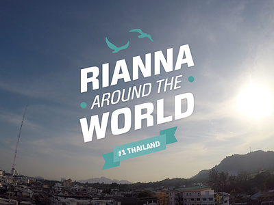Rianna Around The World - Logo birds branding flat happy identity logo logotype simple travel type typography