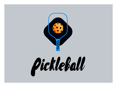 Pickleball Identity ball icon identity logo material minimalistic pickball racket simple
