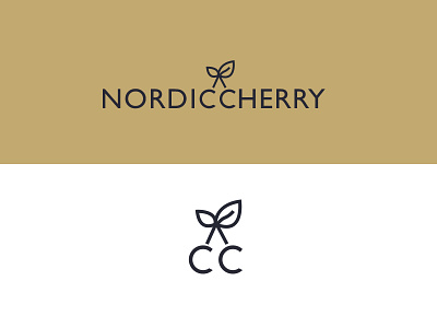 Nordic Cherry Branding branding cherry gold icon identity logo nordic