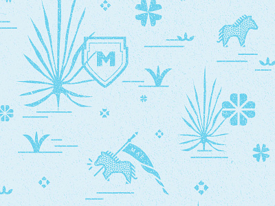 Maemae Pony Toile blue emblem flag maemae pattern pony toile