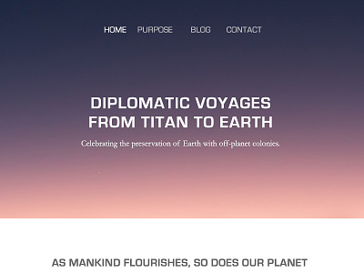 Space Voyage Homepage Hero hero homepage typography