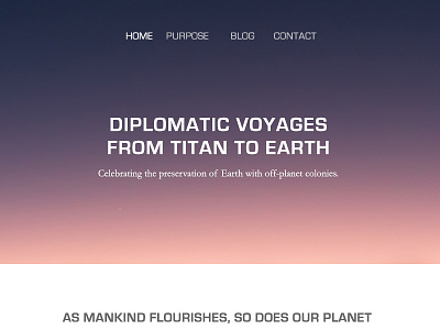 Space Voyage Homepage Hero