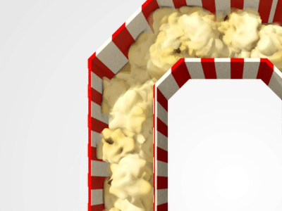 Popcorn Pop 3d animation c4d dynamics motion graphics pop popcorn