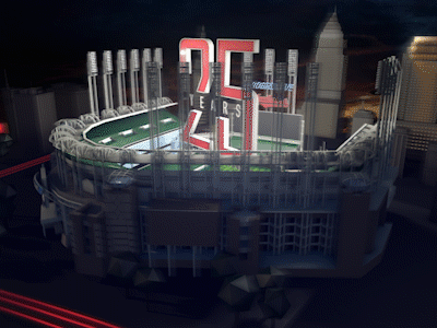 25th Anniversary 25th 3d animation anniversary ballpark baseball c4d cinema4d cleveland field sports stadium traffic