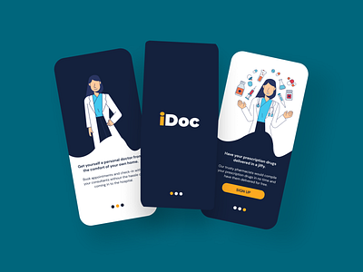 Medical App Onboarding Screens app design figma illustration mobile ui user interface vector