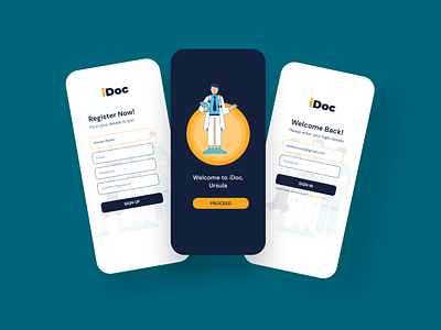 Medical App Sign-up Screens app design figma illustration mobile ui user interface vector