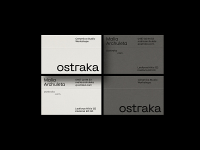 Ostraka - Brand Identity art direction brand identity branding business card business cards ceramics composition design graphic design grid identity layout logo print stationary