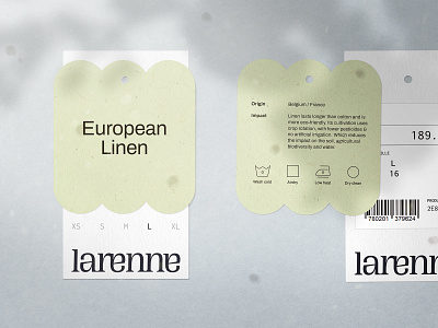 Larenne - Brand Identity apparel art direction blue branding clothing design fashion french graphic design green identity label logo minimal print shape tag