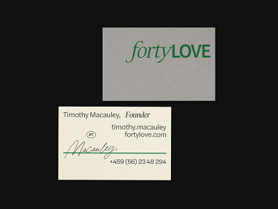 FortyLove - Business cards art direction branding business cards composition design grid identity layout logo minimal stationary tennis typography vintage