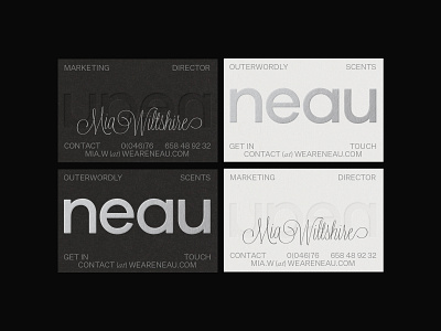 Neau - Business cards art direction bold branding business cards clean emboss foil identity logo minimal monochrome print stationary typography