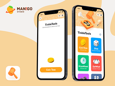 App UI Animation - TinkleTools 3d ae animation app c4d card coin design game icon tool toss ui