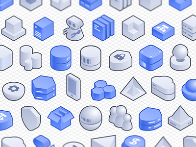Architecture Chart Tools For Figma architecture blue cube design figma geetest icon illustration isometric saas ui