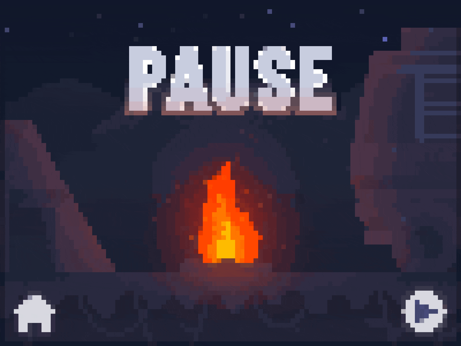 Pause-Pixel Game animation bonfire game gif pause pixel play ui