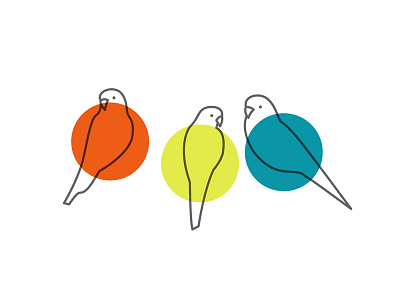 RGB animal bird blue green icon illustration logo pattern red