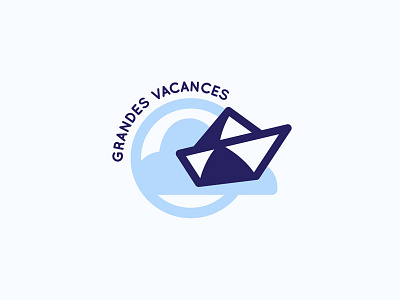 Grandes Vacances blue boat brand branding cloud identity logo logotype travel vacances vector