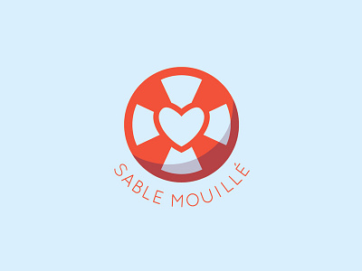 Sable Mouillé beach brand branding heart identity life logo logotype orange sea vector