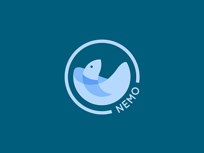 Nemo animal blue brand branding fish identity logo logotype nature sea vector water