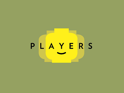 Players brand branding flat head identity lego logo logotype play smile vector yellow