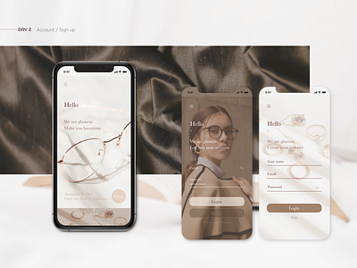 Fashion App Sign up 66daysofui accessories app app design challen daily ui design intro jewelry signup ui ui design 디자인 사인업 악세서리 앱