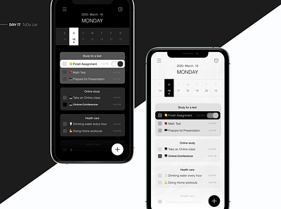 ToDo List app app design calendar daily ui design figma interface manager minimal mobile ui navigation planning simple task todolist ui uidesign uxui 디자인 앱