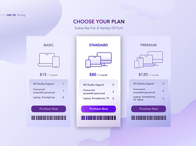 Pricing Page app clean daily ui data design inspiration interface pricing pricing page pricing plans purple receipt simple subscribe subscription ui ux uxui web websites