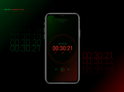 Countdown Timer App app app design app ui clean countdown countdown timer daily ui data design green inspiration interface mobile red timer ui ui design ux uxui