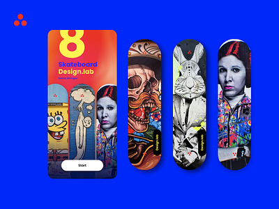 Skateboard design.lab app design blue creative design figma framer homepage inspiration logo design mobile app popular product design ui ui design user interface ux ux design uxui xd