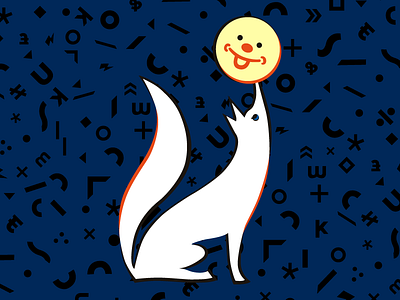 Night Fox animal drawing fox illustration illustrator moon pattern vintage