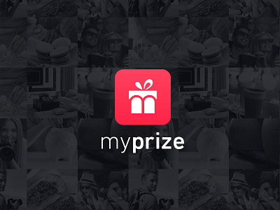 Myprize / logo app branding gift logo prize red white