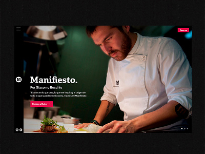 Manifiesto - slide home black chef design elegant food manifiesto responsive restaurant web