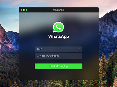 WhatsApp for OS X Yosemite - Log In apple interaction interface ios application redesign ui user experience ux web whatsapp