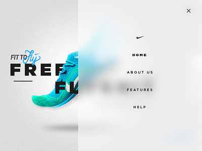 Nike Fly Flyknit - Menu flat fryknit grid interaction interface layout minimal nike free ui user ux visual