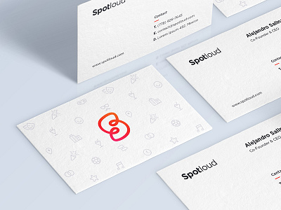 Business Card Spotloud business card clean elegant event in live flat logo red spotloud startup white