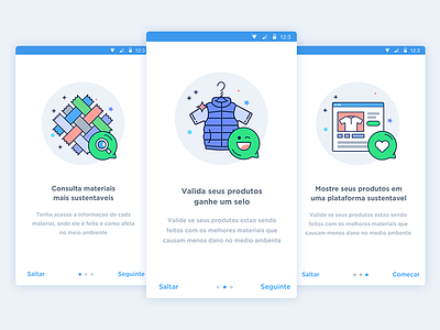 Onboarding Cards Illustrations clean experience illustration interface material design onborading product design susteinable ui user ux visual design