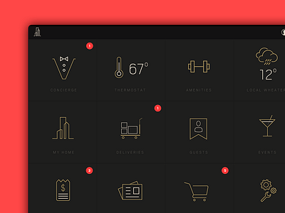 Urban - Dashboard Home app dashboard design interface design product hotel icon ipad menu outline service user experience user interface