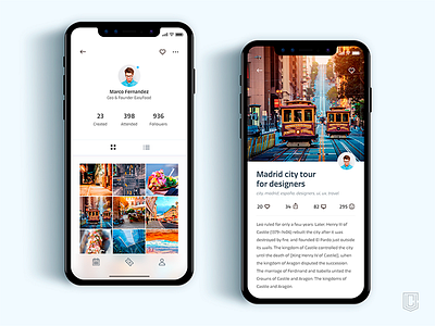 Profile Screen, Event Screen - App for iPhoneX daily inspiration design design.graphic design experience interface ui user user experience user interface ux visual web