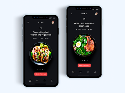 Food menu app delivery - Daily UI Challenge 9/365