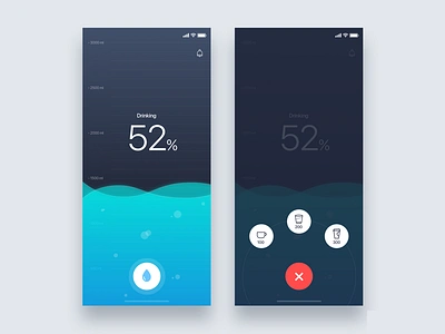Personal assistant to drink water - Daily UI Challenge 26/365 app design design thinking interaction design ixda ui ui design user experience user interface ux ux design water