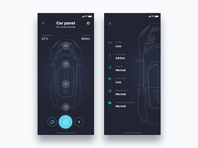 Remote car app Tesla  - Daily UI Challenge 34/365