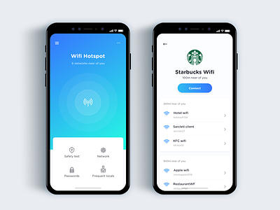 Wifi discovery app - Daily UI Challenge 35/365 app discovery interaction design ui ui design user experience user interface ux ux design wifi