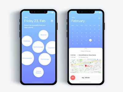 Appointment with a doctor app - Daily UI Challenge 45/365