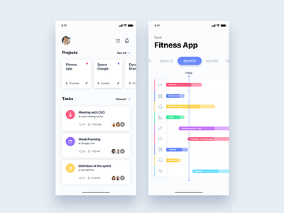 Management team sprint app - Daily UI Challenge 48/365