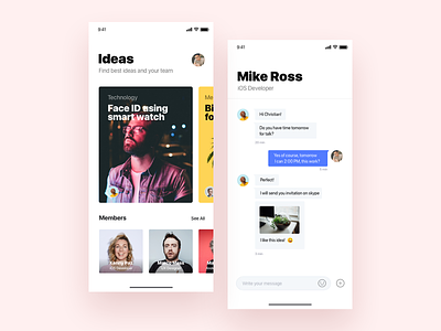 Discovery ideas and people for team - Daily UI Challenge 49/365 design app interaction design iphonex management project sprint ui user experience ux ux design