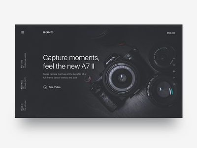 Landing page for Sony - Daily UI Challenge app interaction design landing page minimalist sony ui user experience ux ux design web design